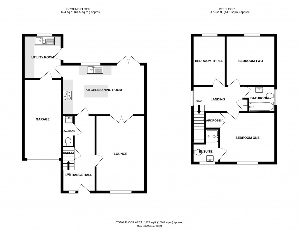 Floorplans For Orchard Rise, Ledbury, Herefordshire