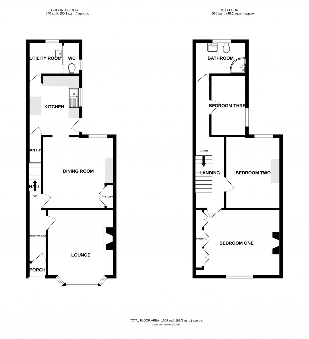 Floorplans For Woodleigh Road, Ledbury, Gloucestershire