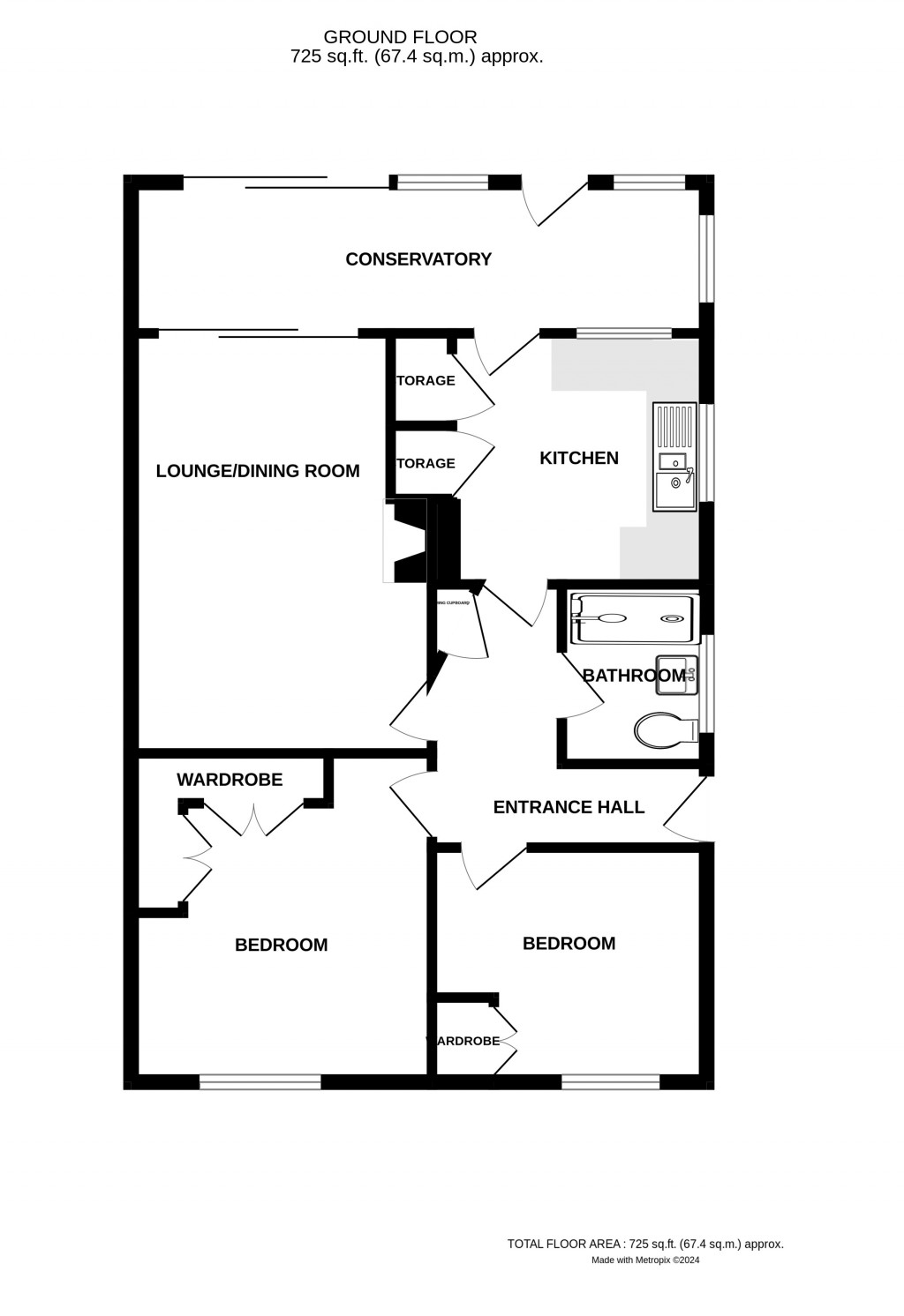 Floorplans For Callow End, Ledbury, Herefordshire