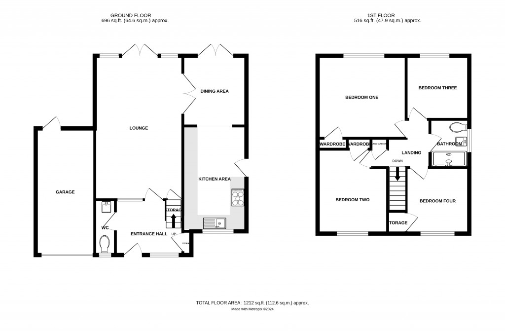 Floorplans For Biddulph Way, Ledbury, Herefordshire