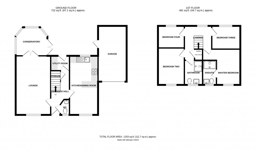 Floorplans For Bronte Drive, Ledbury, Herefordshire