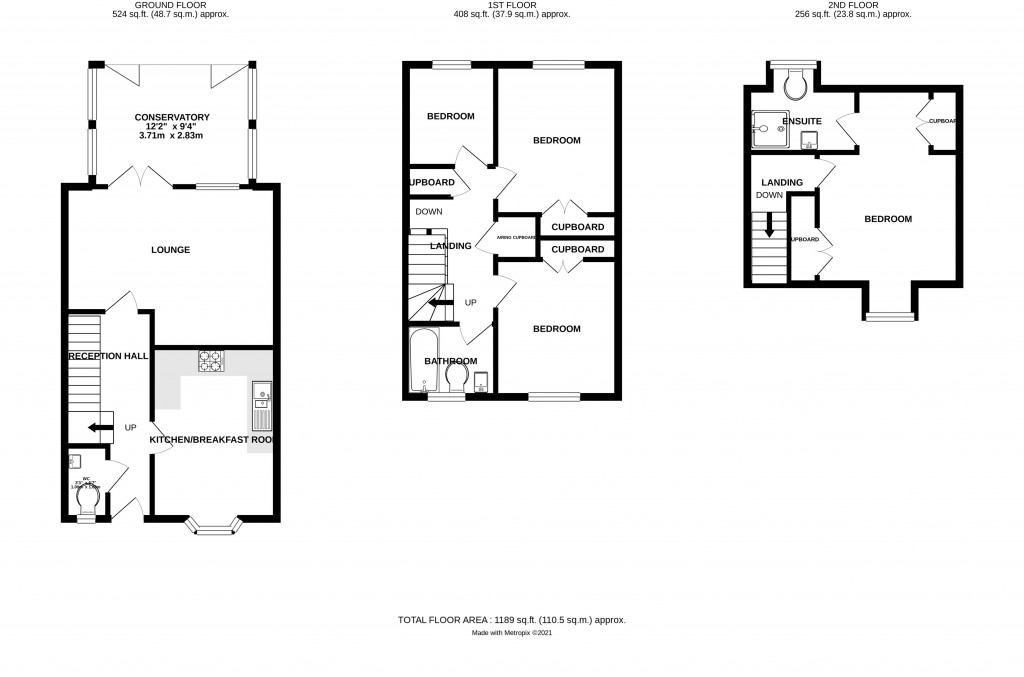 Floorplans For The Leasowes, Ledbury, Herefordshire