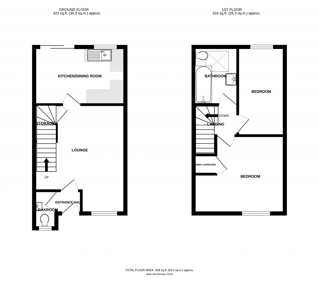 Floorplans For Elgar Close, Ledbury, Herefordshire