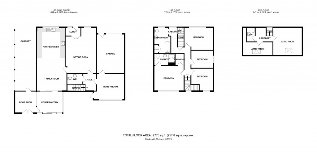 Floorplans For Bosbury, Ledbury, Herefordshire