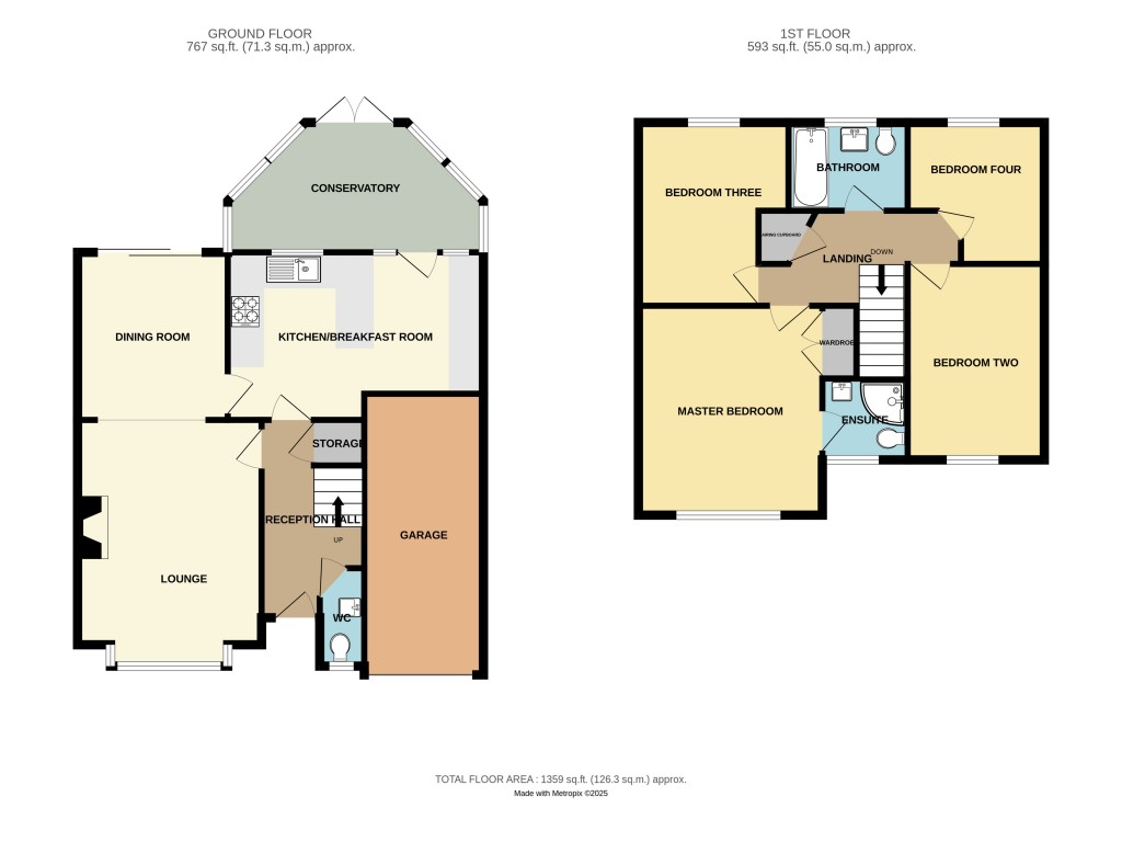 Floorplans For Hazle Close, Ledbury, Herefordshire